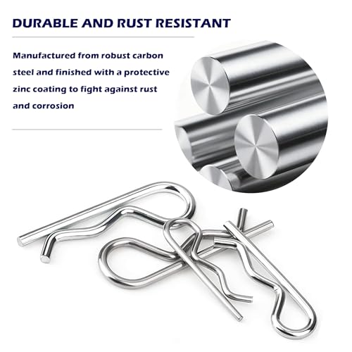 366pcs Cotter Pin Assortment Kit, 6 Sizes R Clip Pin Set