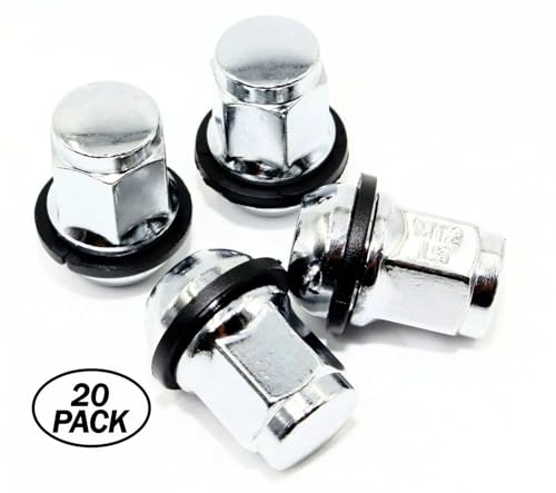 Set of 20 Veritek 12x1.5 Chrome Radius Ball Seat OEM Factory Washer Style Lug Nuts for Honda Acura