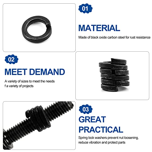 NINDEJIN 1060pcs Socket Head Screws, M2 M3 M4 M5 Metric Machine ScrewsAssortment Kit + 300pcs Spring Lock Washers, M3 M4 M5 M6 M8 Metric Split Lock Washer Set