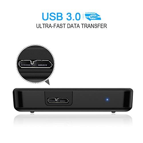 1TB Portable External Hard Drive Ultra Slim 2.5'' USB 3.0 HDD Storage for PC, Desktop, Laptop, MacBook, Chromebook, Xbox One 1TB Matte Black