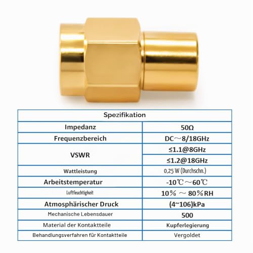 TOJOIN SMA Plug Load RF Termination Load DC to 8GHz/18GHz 50ohm Coaxial SMA Termination Resistor Load Plug RF Test Equipment Connection Adapter (SMA 8GHZ-2PCS) 2PCS CF-SMA-50-1 8GHZ