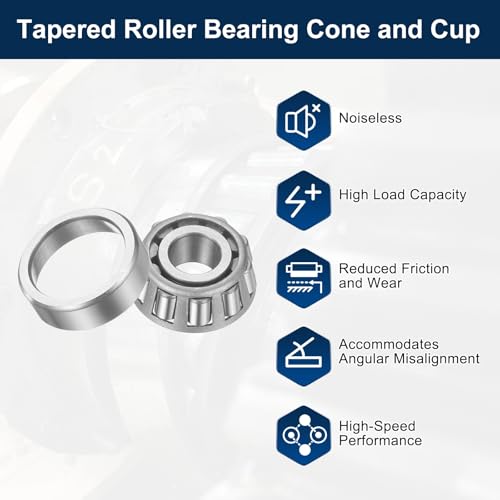 sourcing map 2 Set 32009X Tapered Roller Bearing Cone and Cup Set, 45mm Bore x 75mm OD x 20mm Width Bearing Steel Wheel Bearings Set with Gloves