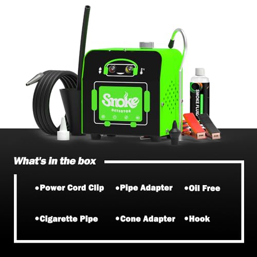 Solary Smoke Machine Leak Detection - Automotive Leak Detection Tool for Auto Repair Workshops Shop Maintenance Technicians, Ideal for Diagnosing EVAP System Issues Universal Version Green