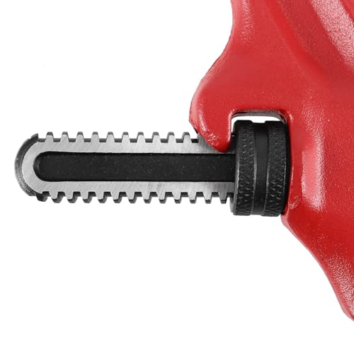 SEUNMUK 2 PCS 9-1/2 Inch Hex Offset Wrench, Offset Pipe Wrench Heavy Duty Steel End Pipe Adjustable Plumbing Tools with Red Handle, 1-1/8-2 5/8 Inches Capacity