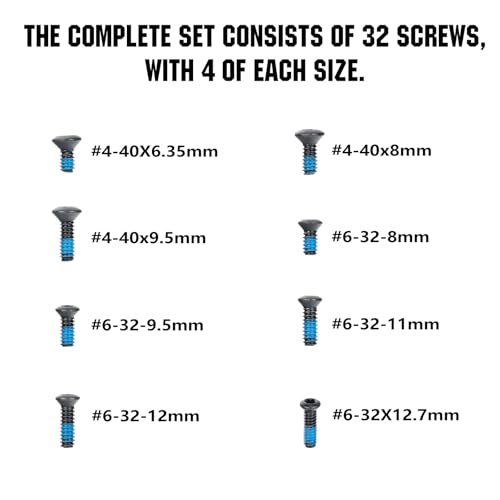 ohhunt Red Dot Screws 32 Pcs Includes #6-32 and #4-40 Screws Compatibility with Optics and Mounts