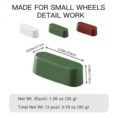 Metal Polishing & Diamond Paste Bundle, 3-Pack Mini Buffing Compound Bars + 6 Grit Diamond Polishing Compound Syringes, for Small Wheels, Leather Strops, Metal, Glass, Jewelry, Plastic, Acrylic
