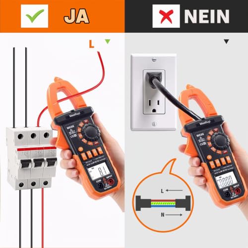 Digital Current Clamp Multimeter with 4000 Counts TRMS Auto Range | Digital electrical tester with automatic, measures NCV, AC/DC voltage, current, capacity, diode, resistance, orange