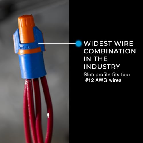 Ideal Electrical Twister Proflex Mini (30-643J) Orange/Blue Wire Connector, Jar of 500 — Compact Twist-On Wire Nuts for 22 to 12 AWG with Comfort SureGrip and Flexible Skirt Blue/Orange