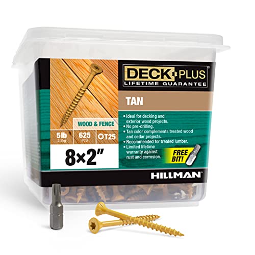 Deck Plus Wood Screws #8 x 2 and #10 x 2.5, Tan, 10lb Box