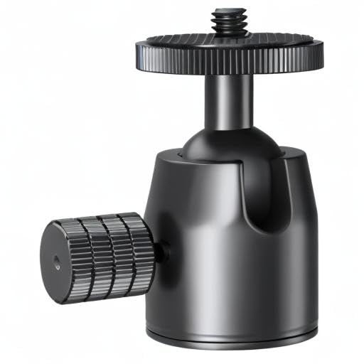 elitehood Tripod Head Accessory, Ball Head with 1/4 Hot Shoe Adapter, 360° Rotatable Ball Head for Phone Tripod Stand