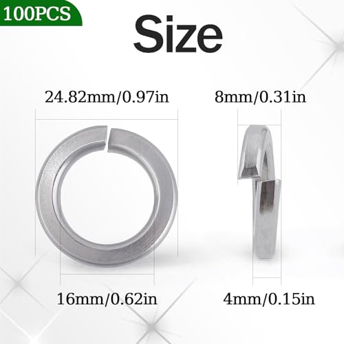 5/8" Spring Lock Washer for Screws and Bolts 100pcs HS/DP-03 5/8"
