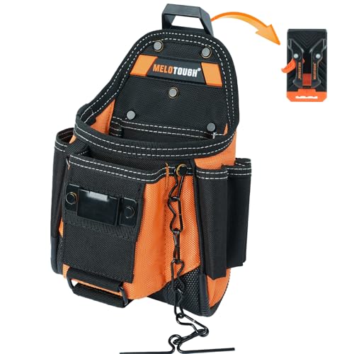 MELOTOUGH 1 PC Small Electrician Tool Pouch Tool Belt Pouch with Belt Clip + 1PC Nail Screw Pouch Belt Clip Tool Pouch Tool Belt Pouches