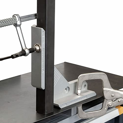 Strong Hand Tools, Aluminum 90º Tru-Angle Fixture Weld, Spatter Proof, Aluminum Alloy, (T-Clearance: 1-1/2″), (Jaw Length: 7″), Can Be Vice Held, LF-2