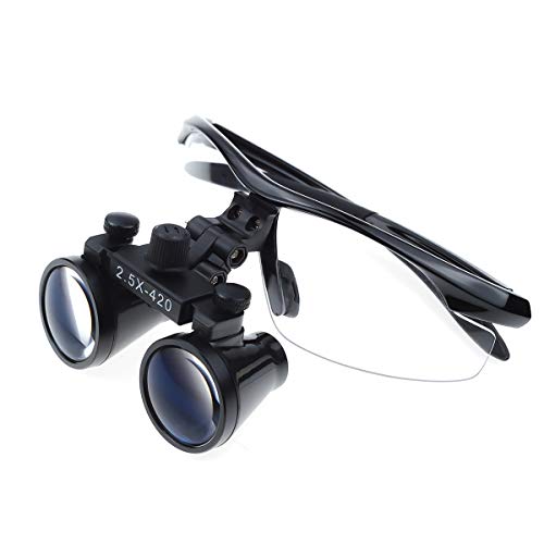 2.5x420mm Anti Fog Magnifier Portable Magnifying Glass Surgical Magnifier Magnifying Glass Black