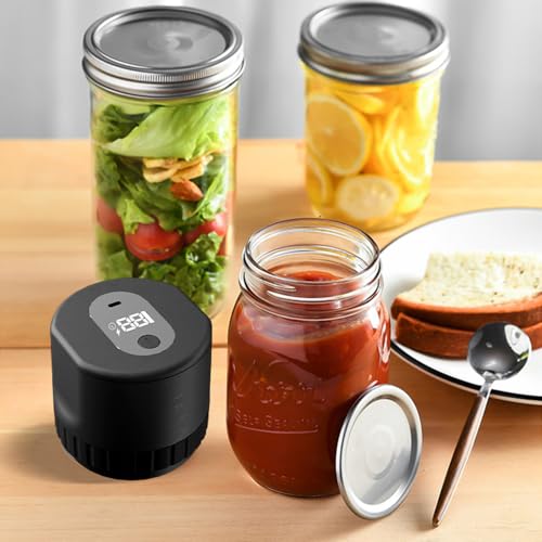 Electric Food Vacuum Sealer Machine for Mason Jars Vacuum Packing Machine with 8 Piece Jar Lids Food Sealer for Kerr Jars Mason Jar