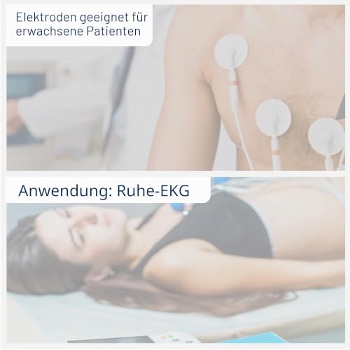 FIAB F3001ECG Radiolucent Disposable Tab Ekg Electrode with Solid Gel, 34 × 23 mm, MRI Compatible up to 4.7 T, for Rest, Stress and Long Term ECG - Pack of 100 adults