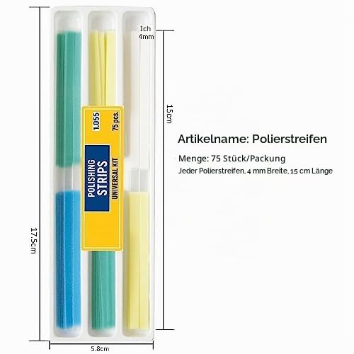 Tooth Sandpaper, Dental Polishing Strips, Size - 4 mm Width, NatureAqua Resin Tooth Polishing Interdental Sanding Tool (75 Pieces/Pack)