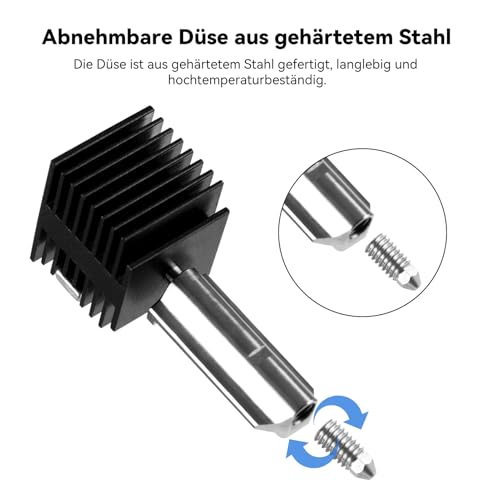 CCTREE A1/A1 Mini Hardened Steel Nozzle Assembly Hotend Kit, 0.4mm A1 Hardened Steel Hotend Kit