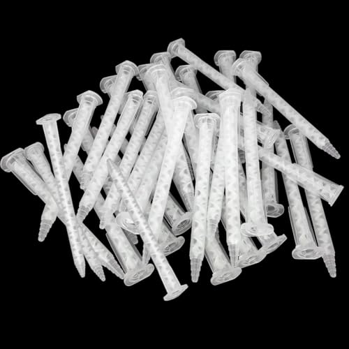 50 Pieces White Epoxy Mixing Tips Nozzles Straws Mixer and 20 Pieces Blue Static Mixing Nozzles Mixer Tip