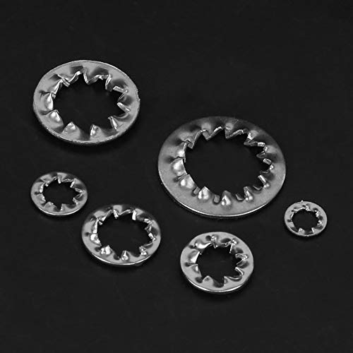 Oumefar Internal 300Pcs Combination Boxed Serrated Washer M3 M5 M6 M8 M10 for Machine Equipment