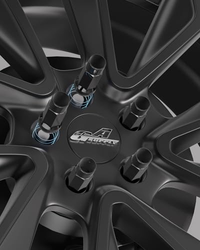 GAsupply M14x1.5 Extended Open Lug Nuts Black, 1.9" Tall 17mm Hex Cone Seat Long Open