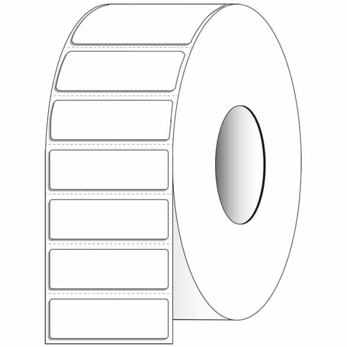 Thermal Transfer Perforated White Labels, 3x1 Inch, 3 Inch Core, 5500 Count
