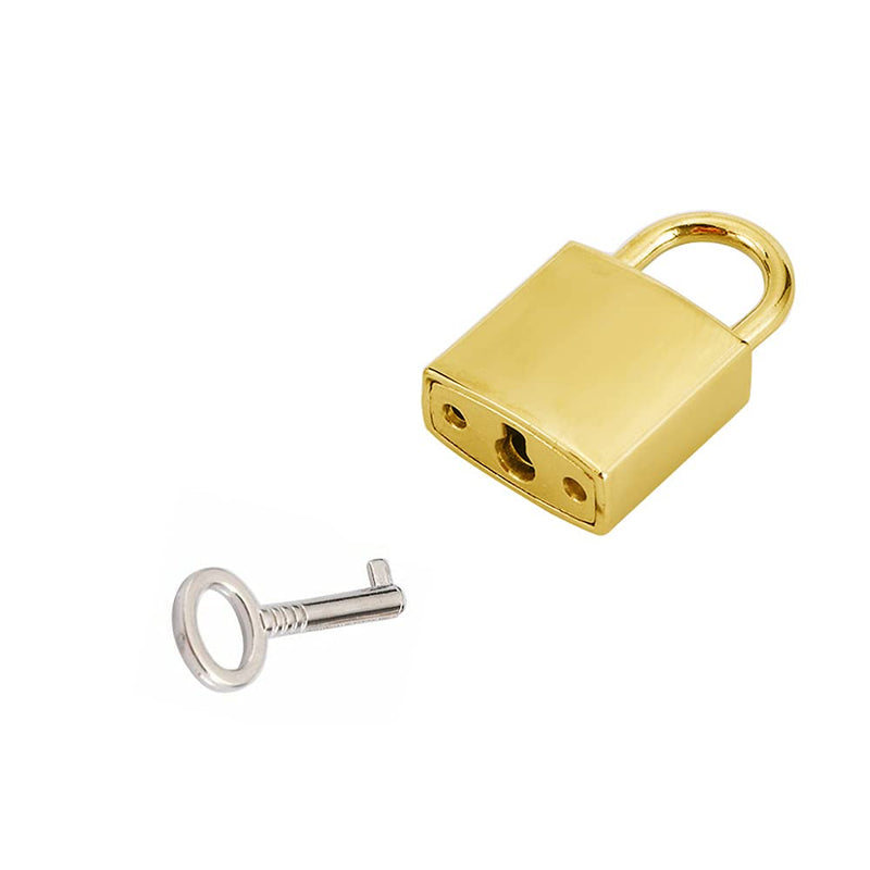 Mini Metal Lock - 10 Sets Zinc Replacement Pad - Small Locks with Keys, Mirror Glossy (Gold) gold - 10 sets