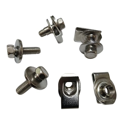 3/8"-16 x 1-3/16" Stainless Steel Hex Head Sems Body Bolts & U-nut Clips