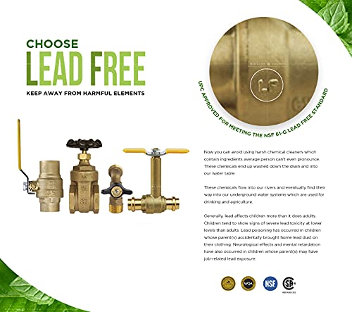 Midline Valve 327S112-NL Press Y-Strainer Valve, 1-1/2”, Brass 1-1/2 in.
