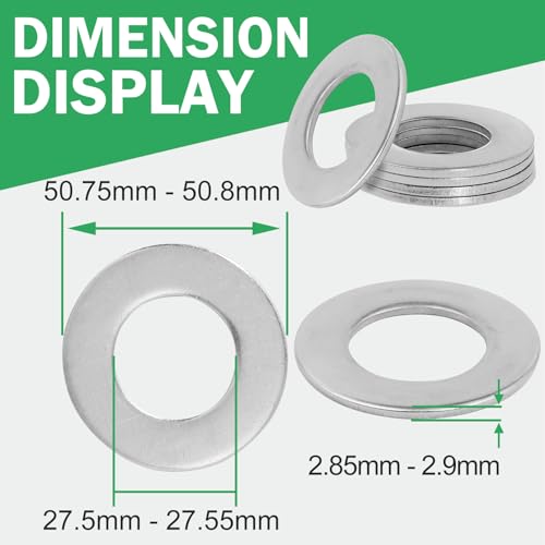 1" Stainless Steel Flat Washers - 2" Outside Diameter, 304（18-8） Stainless Steel Washers Metal Washer for Screws Bolts, Pack of 25 1" x 2"