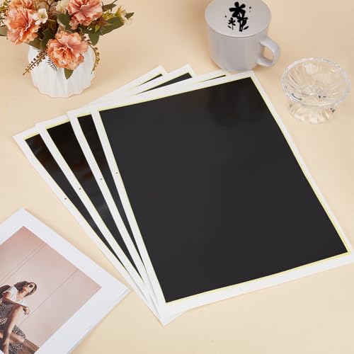 BENECREAT 6Pcs Black Laser Engraving Marking Color Paper, 39x27cm/15.3x10.6 Inch Laser Engraving Paper for Ceramics Glass Metal Cutting