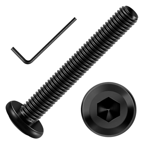 Mywish M6 x 45mm 20Pcs Flat Head Hex Socket Cap Screws Bolts & 640Pcs M6 Screw Black Bolts and Nuts Kit, M6 Socket Head Cap Screw Metric Bolts Assortment, Furniture Bolts, Black Oxide & Hex Spanner