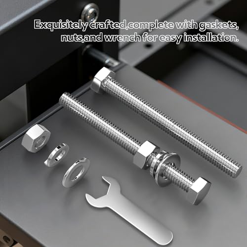 5PCS 1/2-13" x 6" 304 Stainless Steel Fully Threads Bolt, Hex Head Bolts with Nut Spacer and Spanner 1/2-13" x 6"