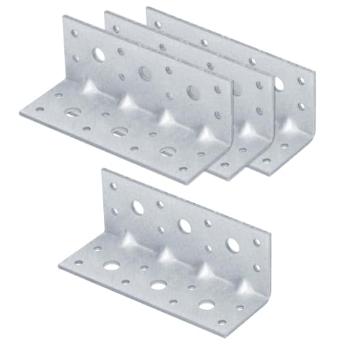 4 Pack L Right Angle Bracket, 5-1/2" x 2" x 2" Corner Brace for 6x6 Lumber