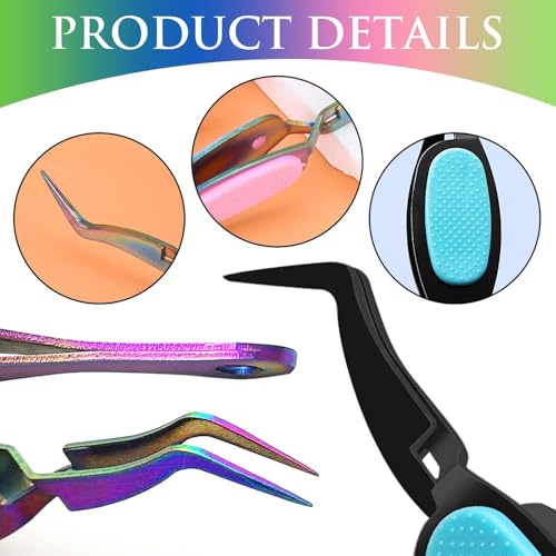 Set of 4 Tweezers Tools, Curved Tweezers, Stainless Steel Tweezers, Multifunctional Tweezers, Suitable for Beauty, Manicure, Jewelery Making