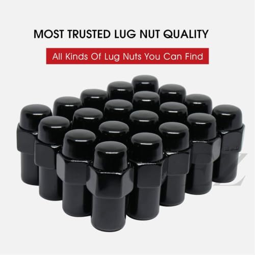 Cragar Standard Mag Lug Nut 1/2"-20 Black with Chrome Center Washer Set of 20 Pcs 1/2"