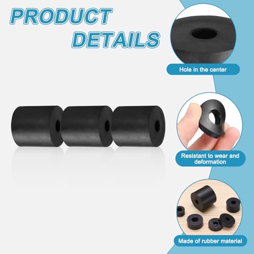 uxcell 36 Pcs Rubber Spacers 30mm OD x 8mm ID x 30mm Height Round Anti Vibration Spacer Rubber Bushing Grommets
