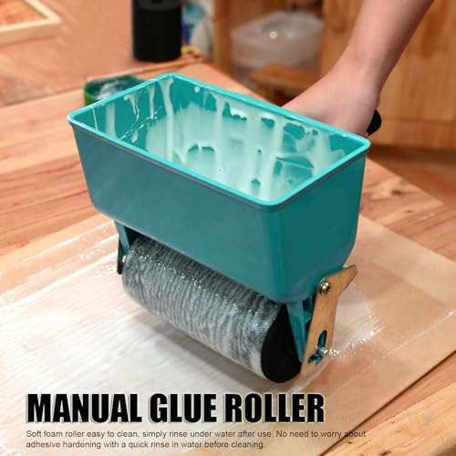 Portable Glue Applicator Roller, 9in 460mL Manual Glue Roller Applicator DIY Handheld Adhesive Roller for Carpenter Woodworking Glue Spreader Dispenser Coated Glue Roller Spreading