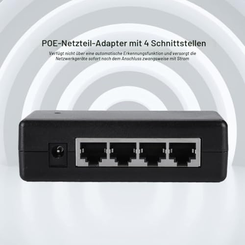 12-48V 4-Port Poe Power Supply Module, Gigabit Ethernet Injector for IP Camera, Compatible with International Safety Standards