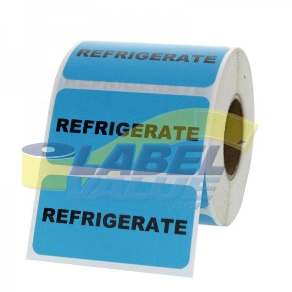 Refrigerate Inventory Labels – 2” x 1” Blue Stickers, Permanent Adhesive, 500 Labels/Roll, 1” Core - Manufacturers, Retailers, & Food Service Providers | LabelValue