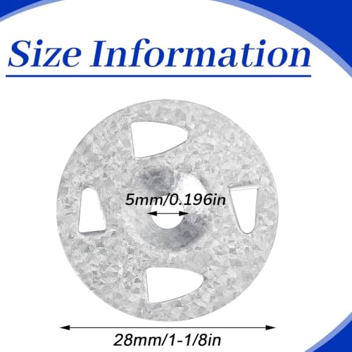 Fabbay 1000 Pcs Foam Board Fasteners 1-1/8 Inch Galvanized Steel Washers