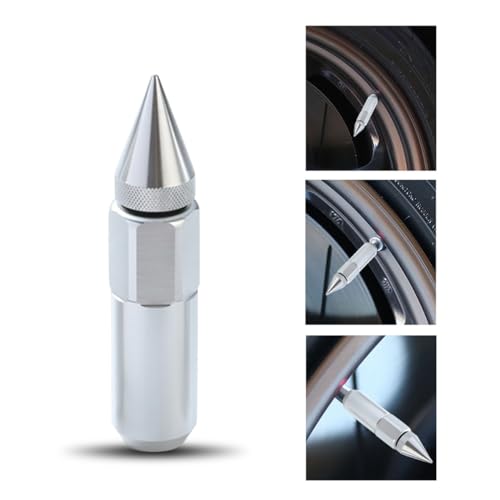 Osilly 20PCS M12x1.5 60mm Aluminum Spiked Wheel Lug Nuts, Silver
