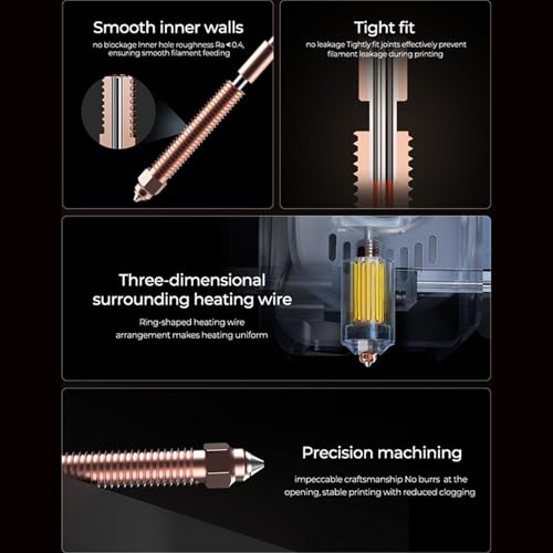 Creality Hi Hotend Ceramic Heating Block Kit, 3D Printer 300℃ High Temperature Resistance Heating Block Kit with Heat Sink and Quick Swap Nozzle for Hi Combo
