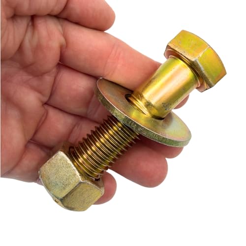 3/4"-10 x 3 Grade 8 Bolts (4-Pack) – Heavy-Duty Hex Bolts Includes USS Flat Washers & All Metal Prevailing Torque Lock Nuts – High-Strength SAE J429 3.0" Coarse Thread Yellow Zinc
