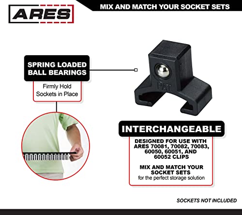 ARES 60041 3-Pc 1/4,3/8,1/2-In Blue Socket Rail Multi-Drive