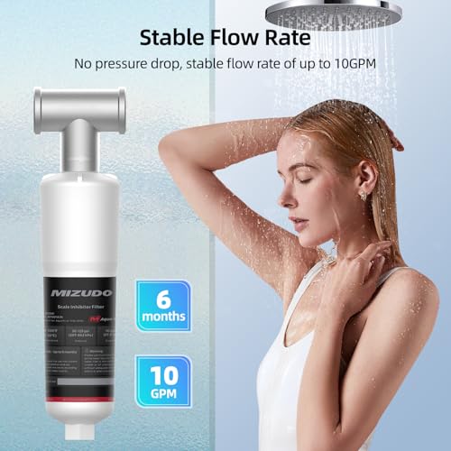 [Bundle]Mizudo Whole House Scale Inhibitor with 1 Pack Replacement Cartridge, Heater Water Softener for Aqua-Pure AP431 AP430SS