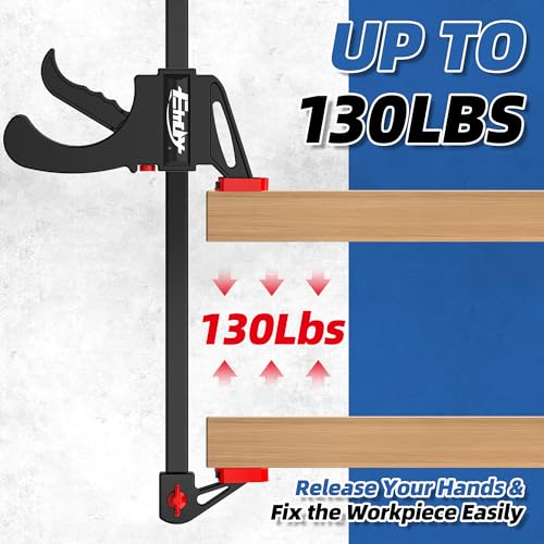 24" Wood Clamps for Woodworking, 2PCS 130lbs One-Handed Clamp/Spreader 24" 2-Pack