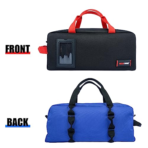 MELOTOUGH 16 Inch Tool Bag Canvas Tool Tote Bags with Zipper Heavy Duty Portable Tool Bag Organizer+14 Inch Tool Tote Bag with Zipper Utility Small Tool Storage Bags for Electrician,Technician