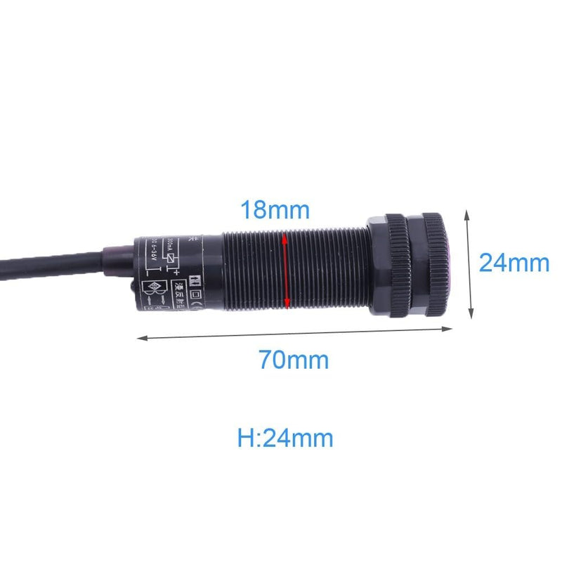 Infrared light barrier, E3F-DS50C4 DC 6V-36V 300mA 50cm Adjustable diffuse light barrier sensor optical THREE lines NPN NO (Normally Open) proximity switch