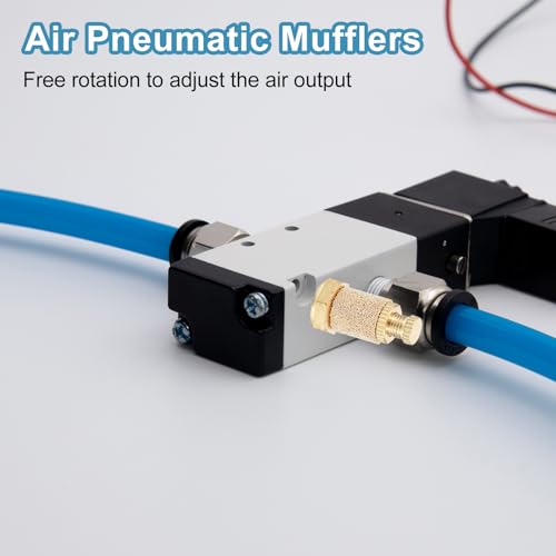 PATIKIL Air Pneumatic Silencer 4 Pieces Top Adjustable Air Flow Speed Controller G1/8 Male Thread Sintered Bronze Exhaust Silencer for Compressor Valves | Exhaust Silencer, Sintered Bronze, Top Adjustable Air Flow Speed Controller...
